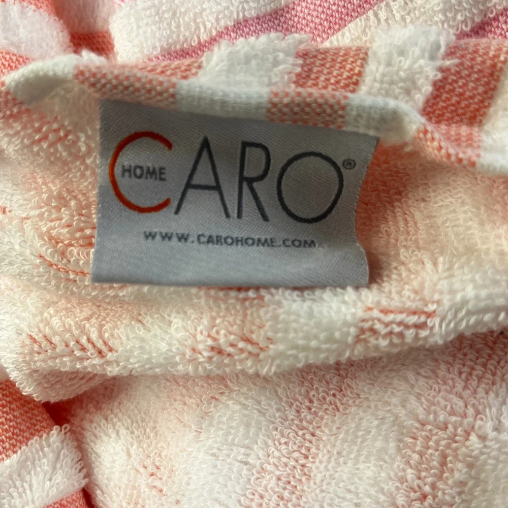 Caro Home Pongo Spring Multi Striped Cotton Beach Towel‎ 36x68 Pink Orange Blue